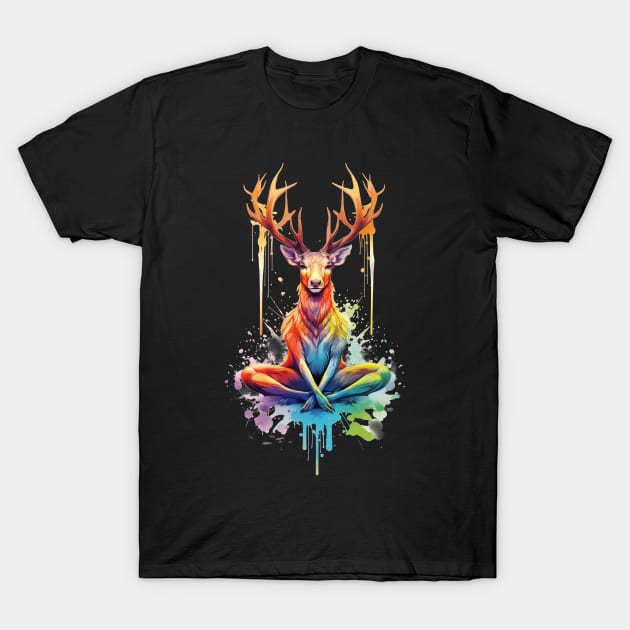 Reindeer Yoga T-Shirt by TNM Design